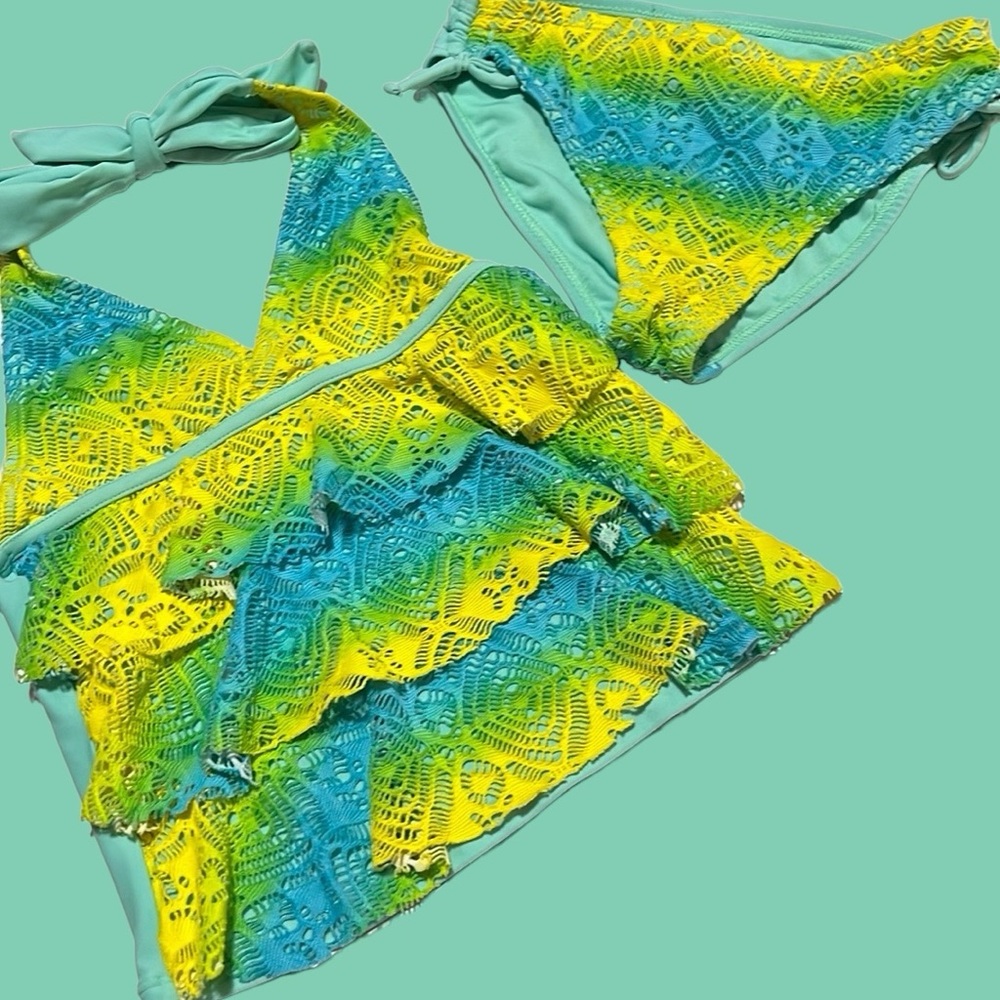 Girls Tankini Halter Swim Set - Size 7/8 - Picture 3 of 4
